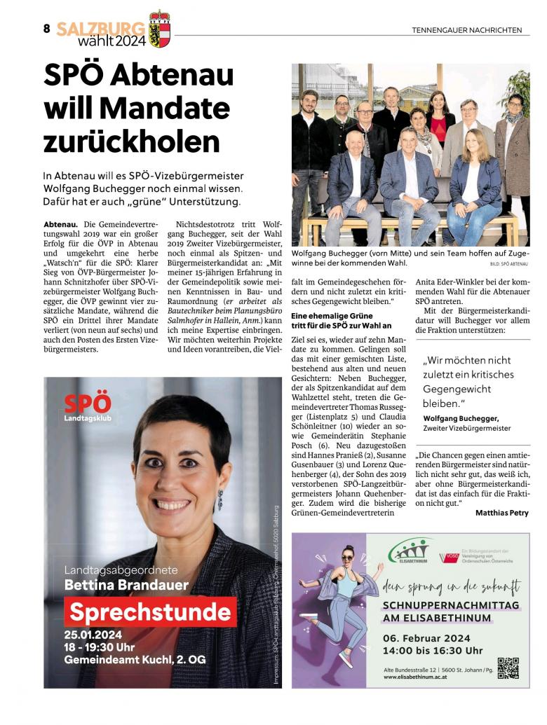 Artikel Tennengauer Nachrichten